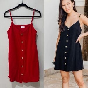 Pink lily rayon/linen dress Medium